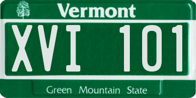 VT license plate XVI101