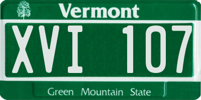 VT license plate XVI107