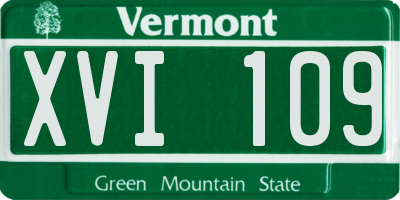 VT license plate XVI109