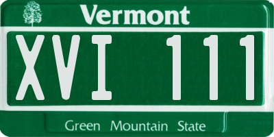 VT license plate XVI111