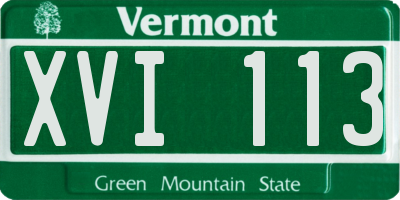 VT license plate XVI113