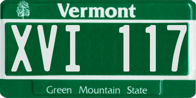 VT license plate XVI117