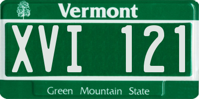 VT license plate XVI121