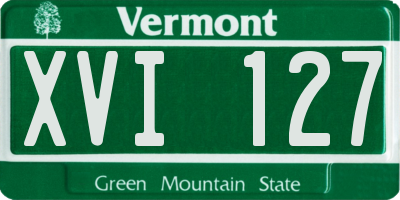 VT license plate XVI127