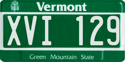 VT license plate XVI129