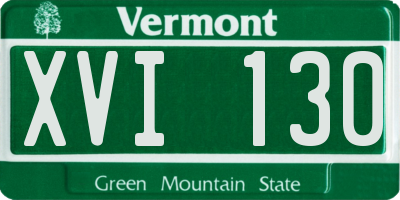 VT license plate XVI130