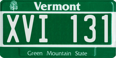 VT license plate XVI131