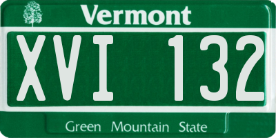 VT license plate XVI132