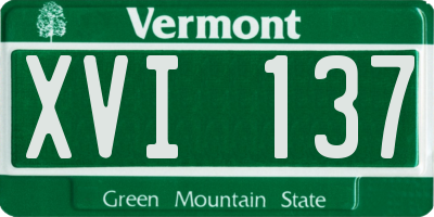 VT license plate XVI137