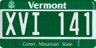 VT license plate XVI141