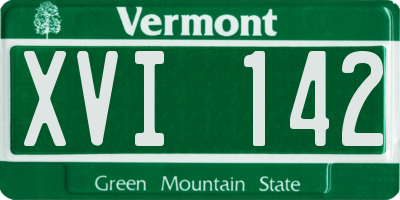 VT license plate XVI142