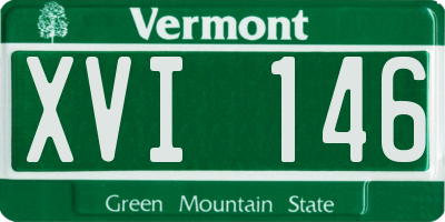 VT license plate XVI146