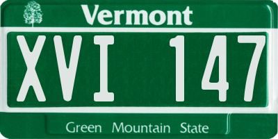 VT license plate XVI147