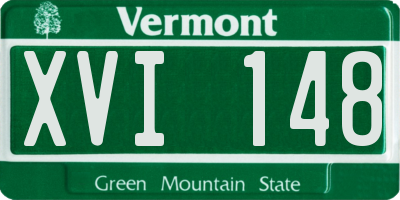 VT license plate XVI148