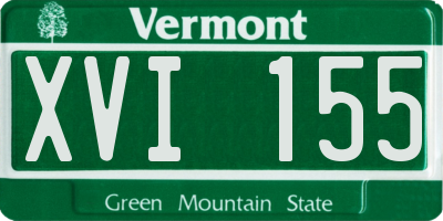 VT license plate XVI155