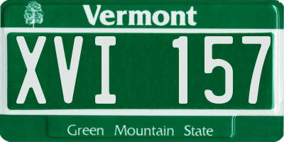VT license plate XVI157