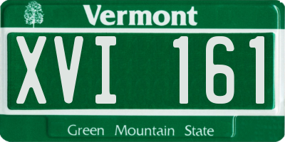 VT license plate XVI161