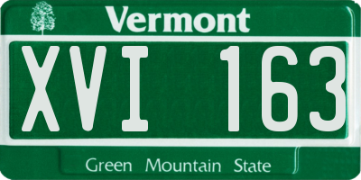 VT license plate XVI163