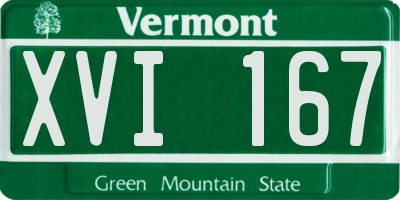 VT license plate XVI167