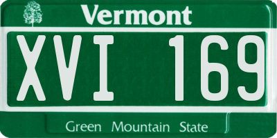 VT license plate XVI169