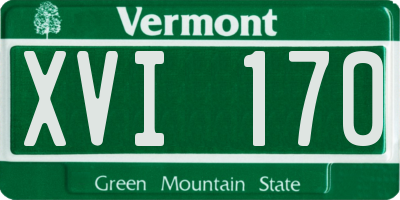 VT license plate XVI170