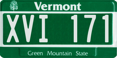 VT license plate XVI171