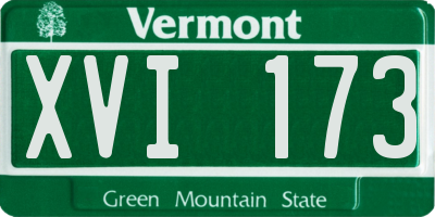 VT license plate XVI173