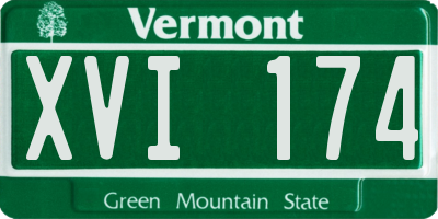 VT license plate XVI174