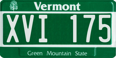 VT license plate XVI175
