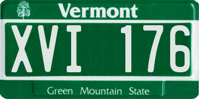 VT license plate XVI176