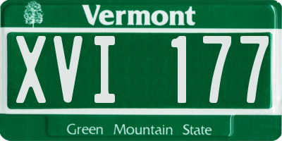 VT license plate XVI177