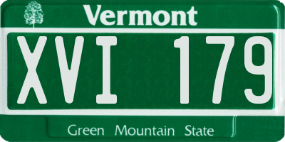 VT license plate XVI179