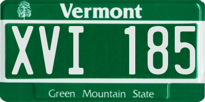 VT license plate XVI185