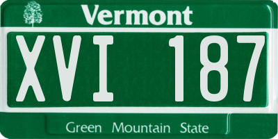 VT license plate XVI187