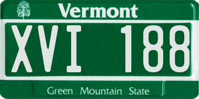 VT license plate XVI188