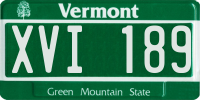 VT license plate XVI189