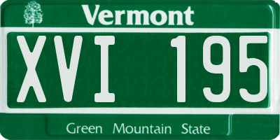 VT license plate XVI195