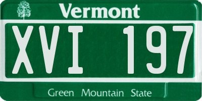 VT license plate XVI197