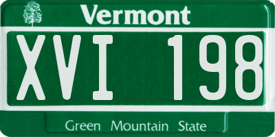 VT license plate XVI198