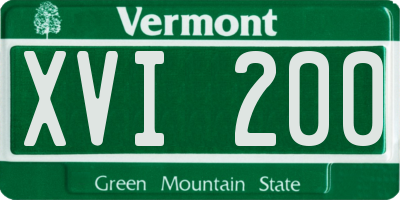 VT license plate XVI200