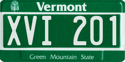 VT license plate XVI201