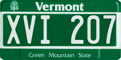 VT license plate XVI207