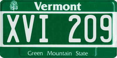 VT license plate XVI209
