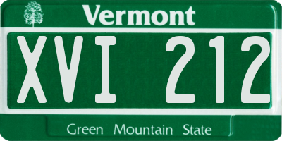 VT license plate XVI212