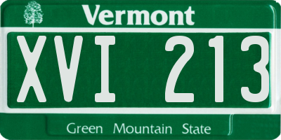 VT license plate XVI213