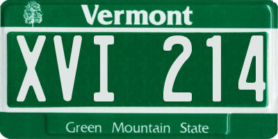 VT license plate XVI214