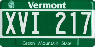VT license plate XVI217