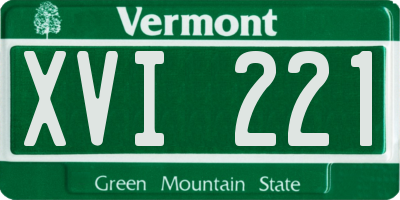 VT license plate XVI221