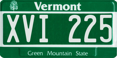 VT license plate XVI225