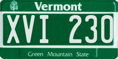 VT license plate XVI230